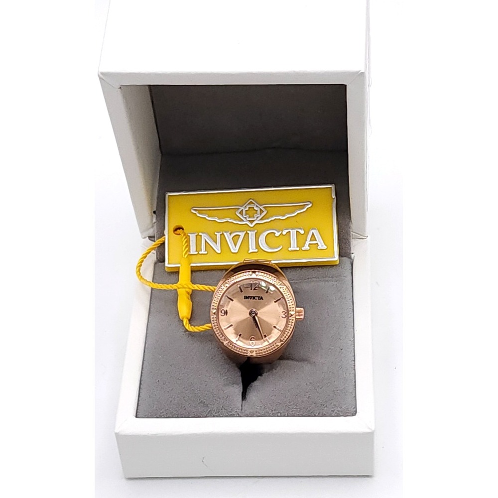 Invicta Mini Angel Musearc Rose Gold Ring Watch 48576